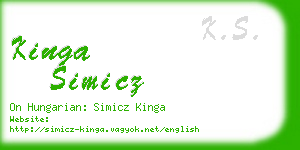 kinga simicz business card